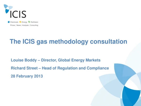 The ICIS gas methodology consultation