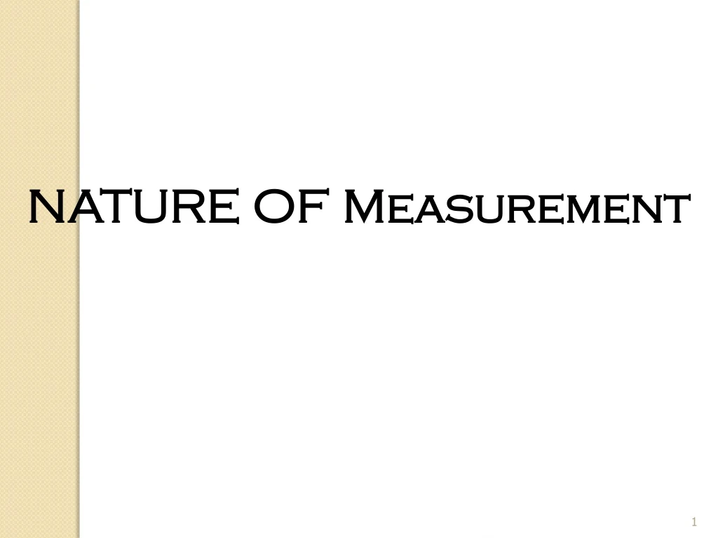 nature of measurement