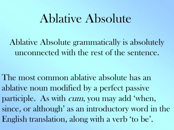 Ablative Absolute