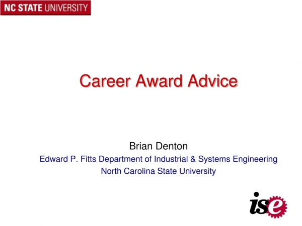 Career Award Advice