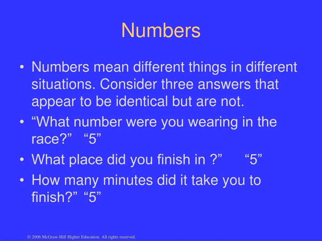 numbers