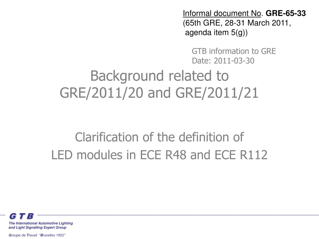 background related to gre 2011 20 and gre 2011 21