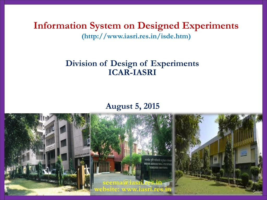information system on designed experiments http