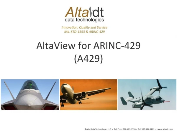 AltaView for ARINC-429 (A429)