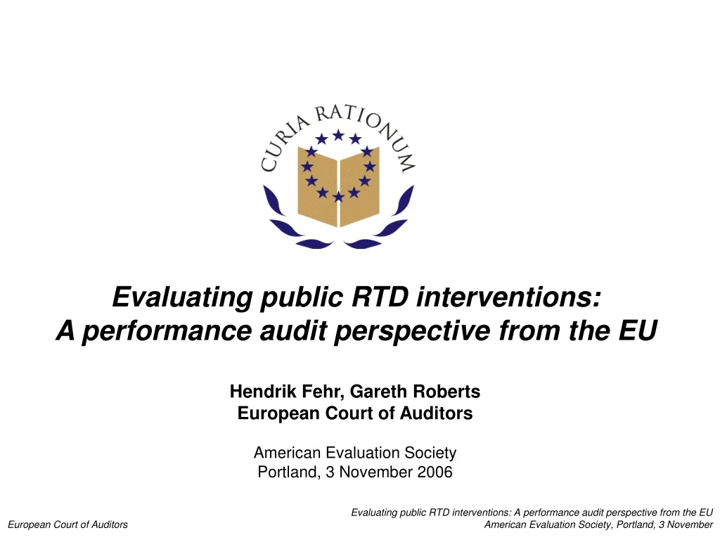 evaluating public rtd interventions a performance