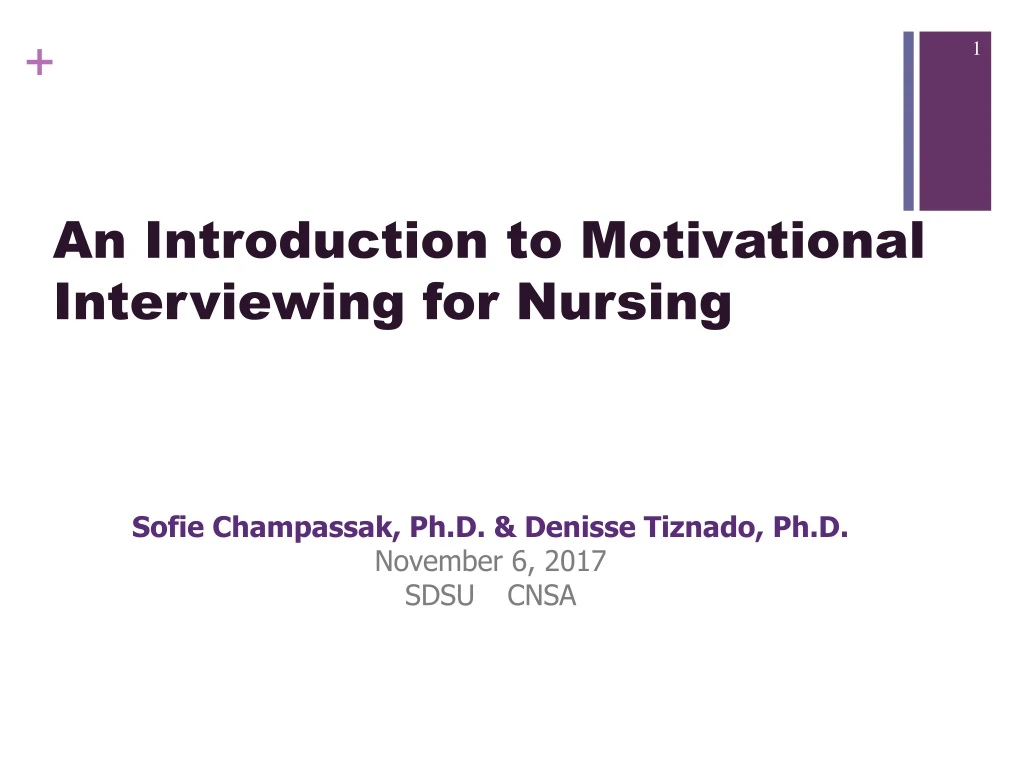 an introduction to motivational interviewing