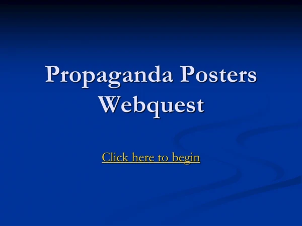 Propaganda Posters Webquest