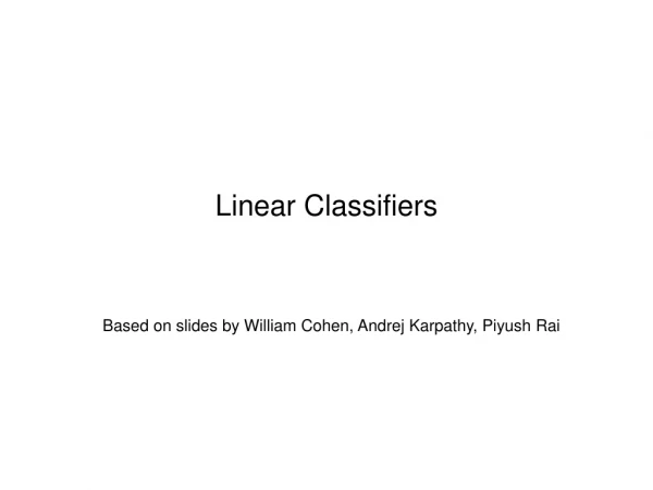 Linear Classifiers
