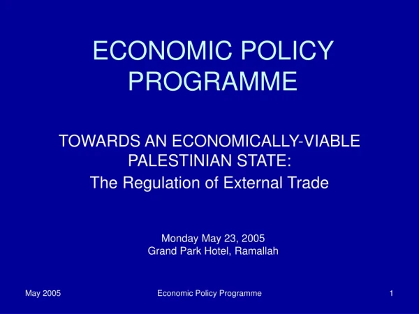 ECONOMIC POLICY PROGRAMME