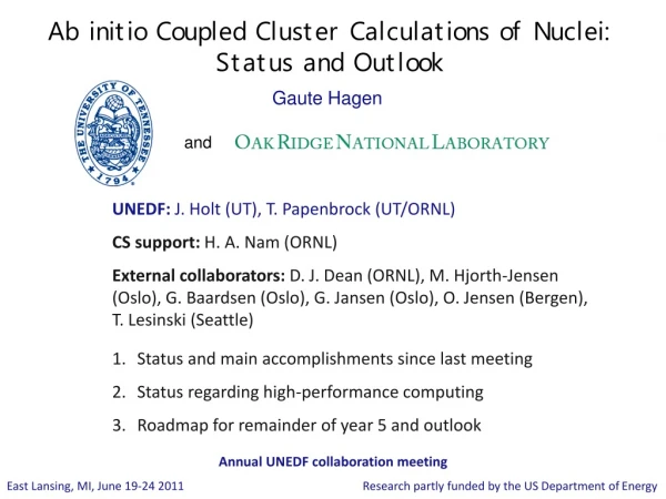 Ab initio Coupled Cluster Calculations of Nuclei: Status and Outlook