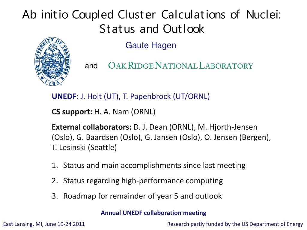 ab initio coupled cluster calculations of nuclei status and outlook