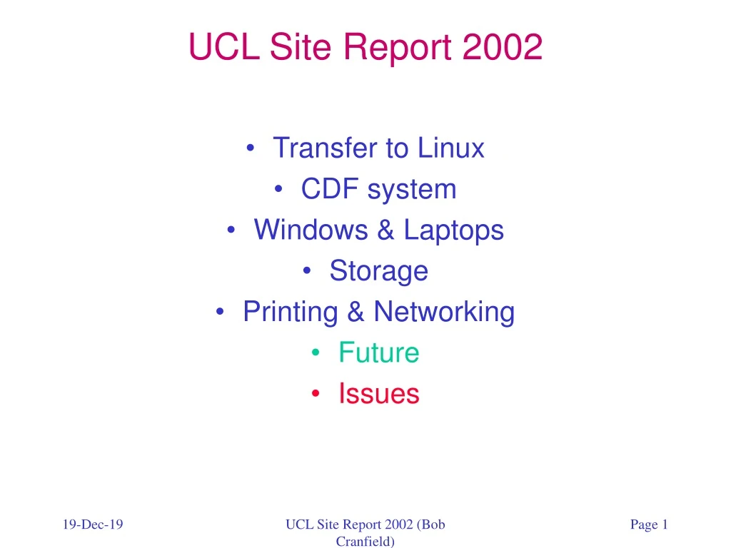 ucl site report 2002
