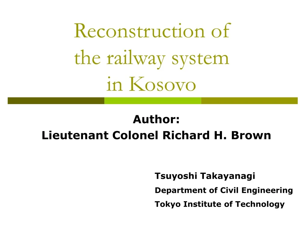 reconstruction of the railway system in kosovo