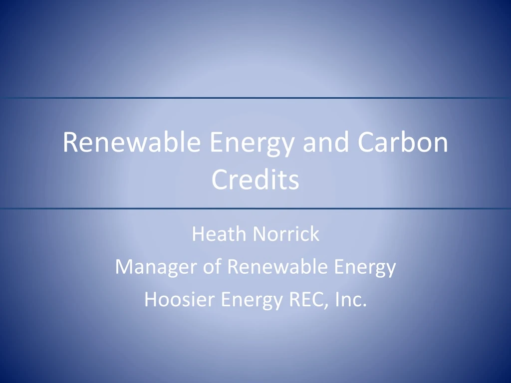 renewable energy and carbon credits