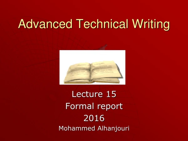 Advanced Technical Writing