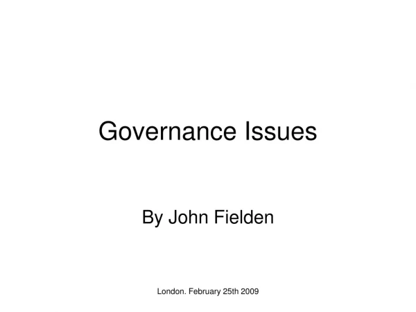 Governance Issues