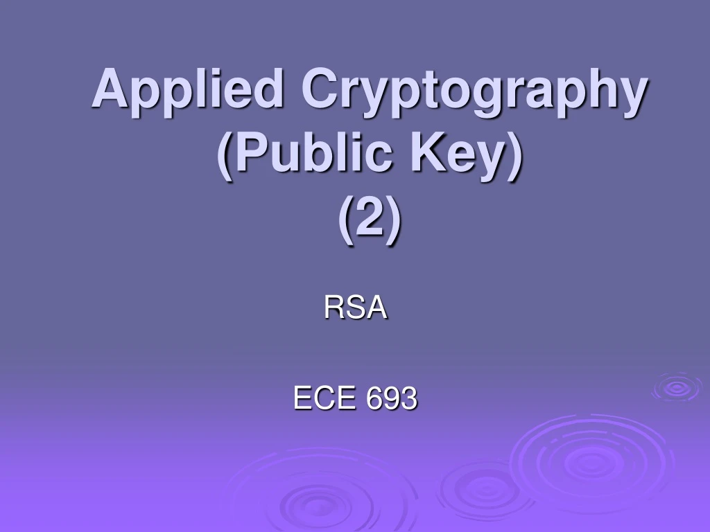 applied cryptography public key 2