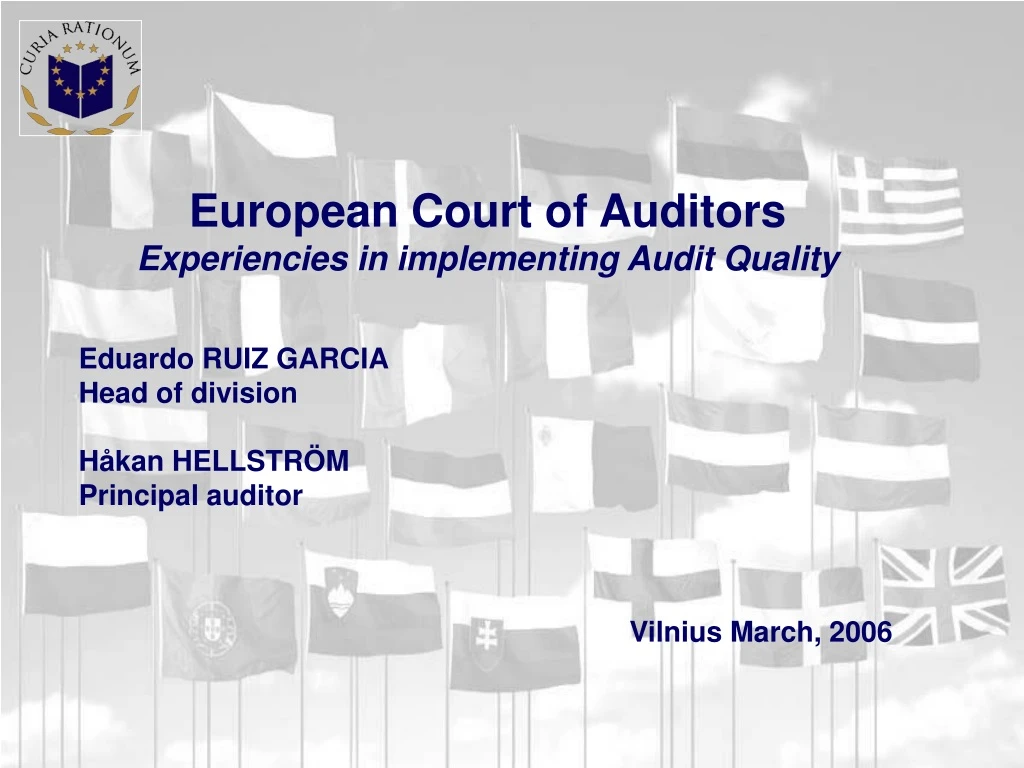 european court of auditors experiencies
