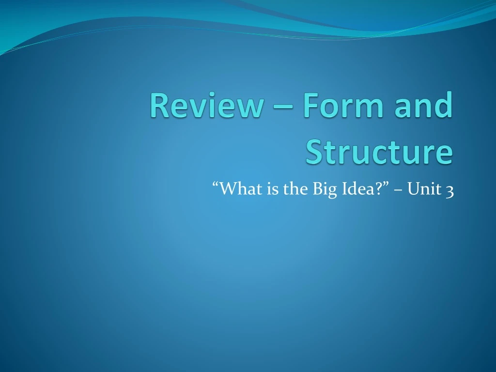 review form and structure