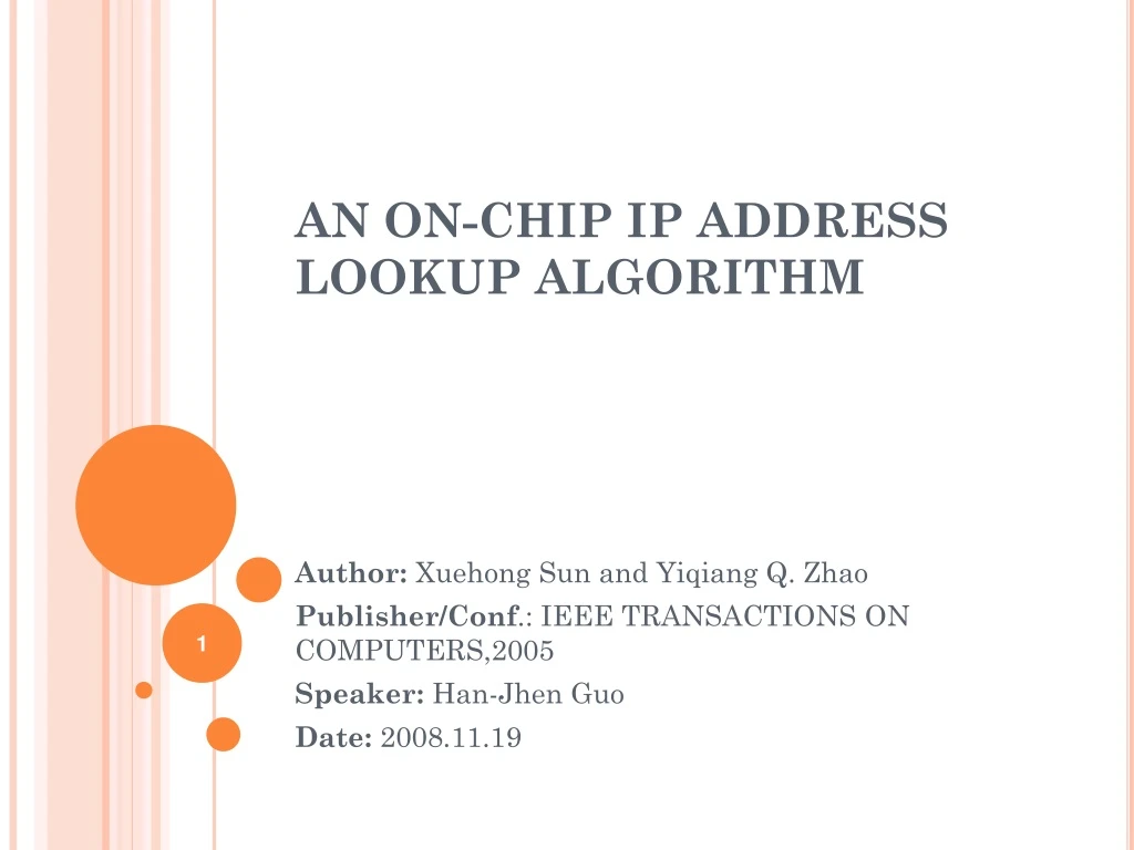 an on chip ip address lookup algorithm