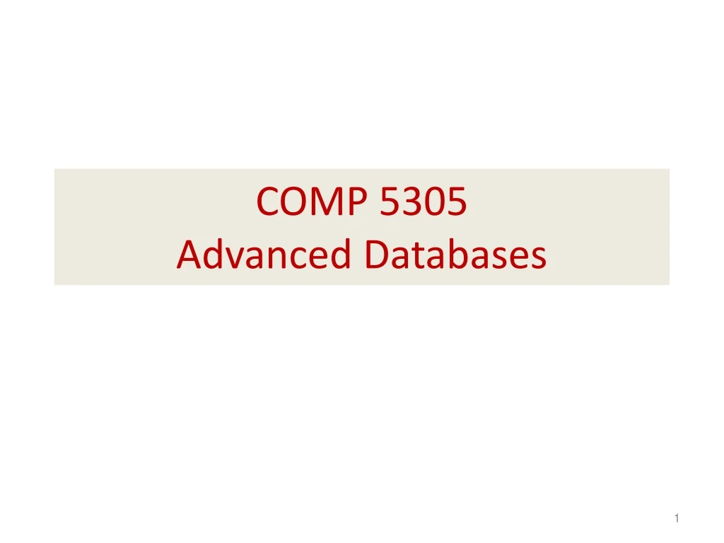 comp 5305 advanced databases