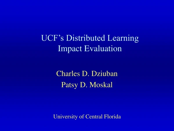 UCF’s Distributed Learning Impact Evaluation