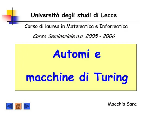 Universit degli studi di Lecce