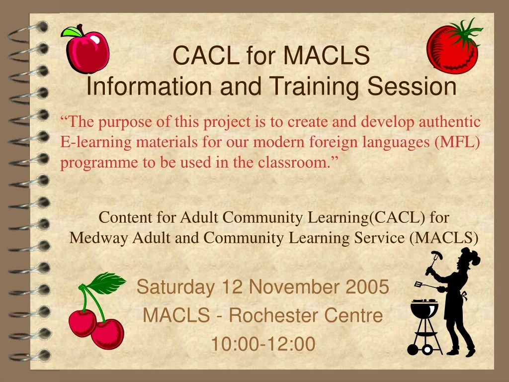 cacl for macls information and training session