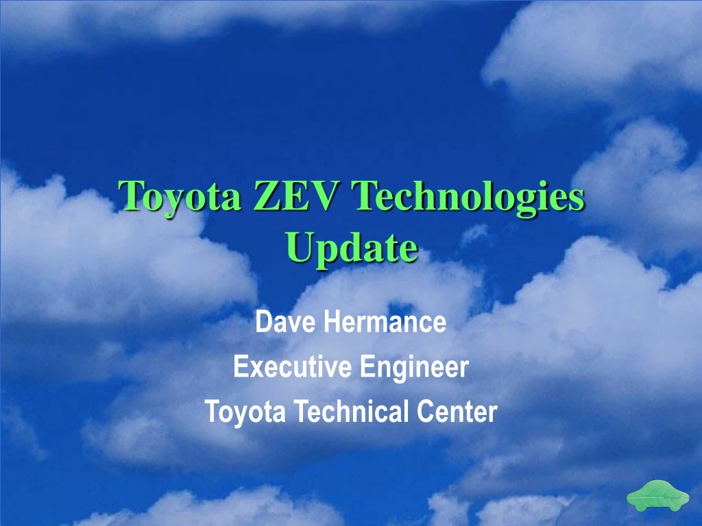 toyota zev technologies update