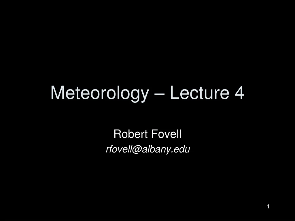 meteorology lecture 4