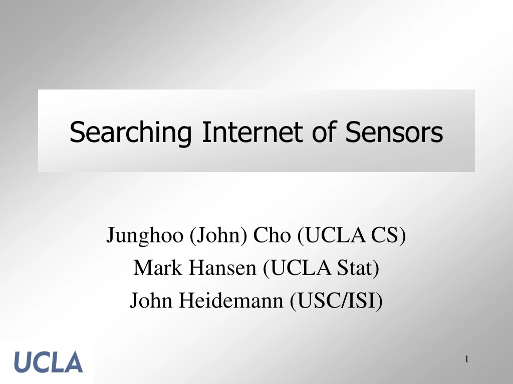 searching internet of sensors