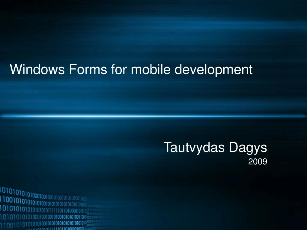 windows forms for mobile development