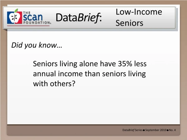 Low-Income  Seniors