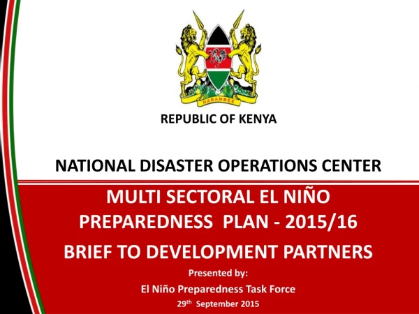 NATIONAL DISASTER OPERATIONS CENTER