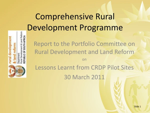 Comprehensive Rural Development Programme