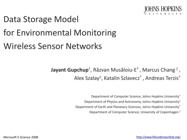 Data Storage Model for Environmental Monitoring Wireless Sensor Networks
