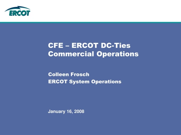 CFE – ERCOT DC-Ties Commercial Operations