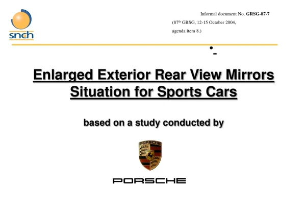 Enlarged Exterior Rear View Mirrors Situation for Sports Cars based on a study conducted by