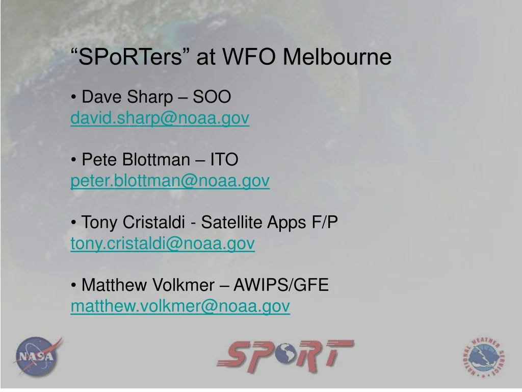 sporters at wfo melbourne dave sharp soo david