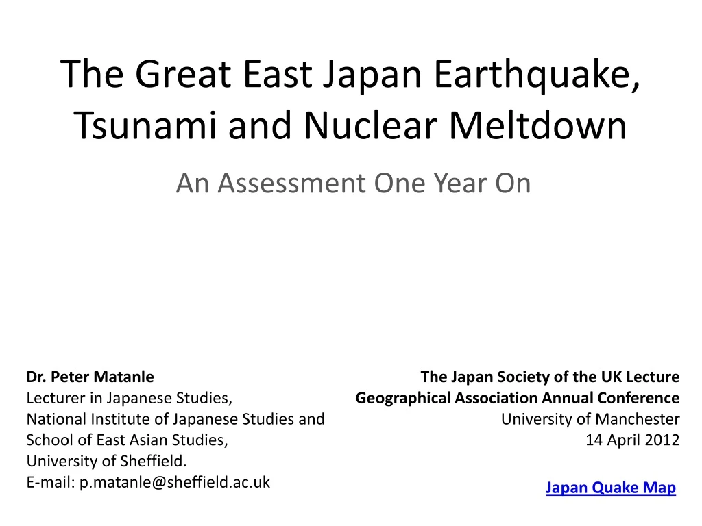the great east japan earthquake tsunami and nuclear meltdown