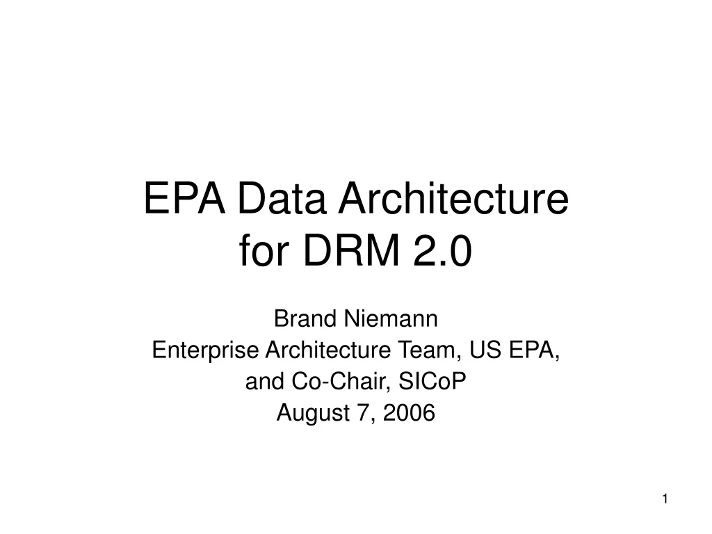 epa data architecture for drm 2 0