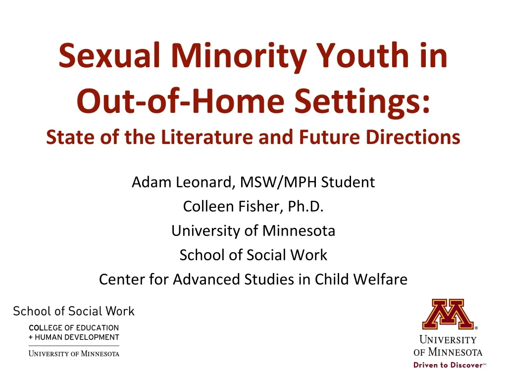 sexual minority youth in out of home settings state of the literature and future directions