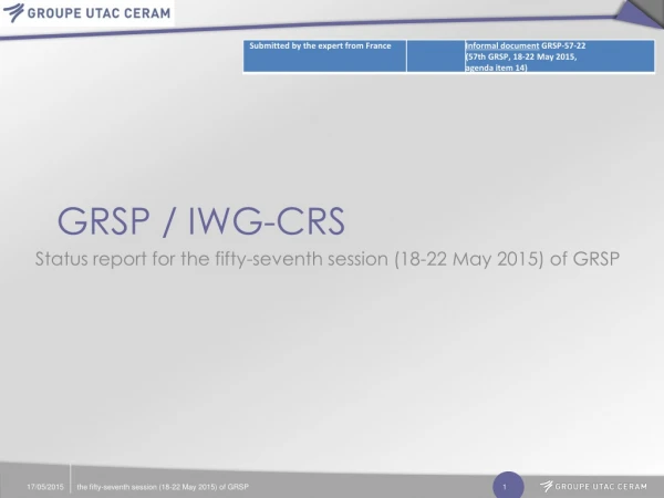 GRSP / IWG-CRS