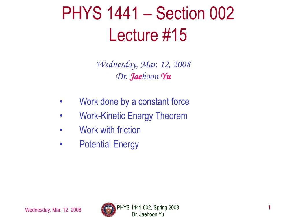 phys 1441 section 002 lecture 15