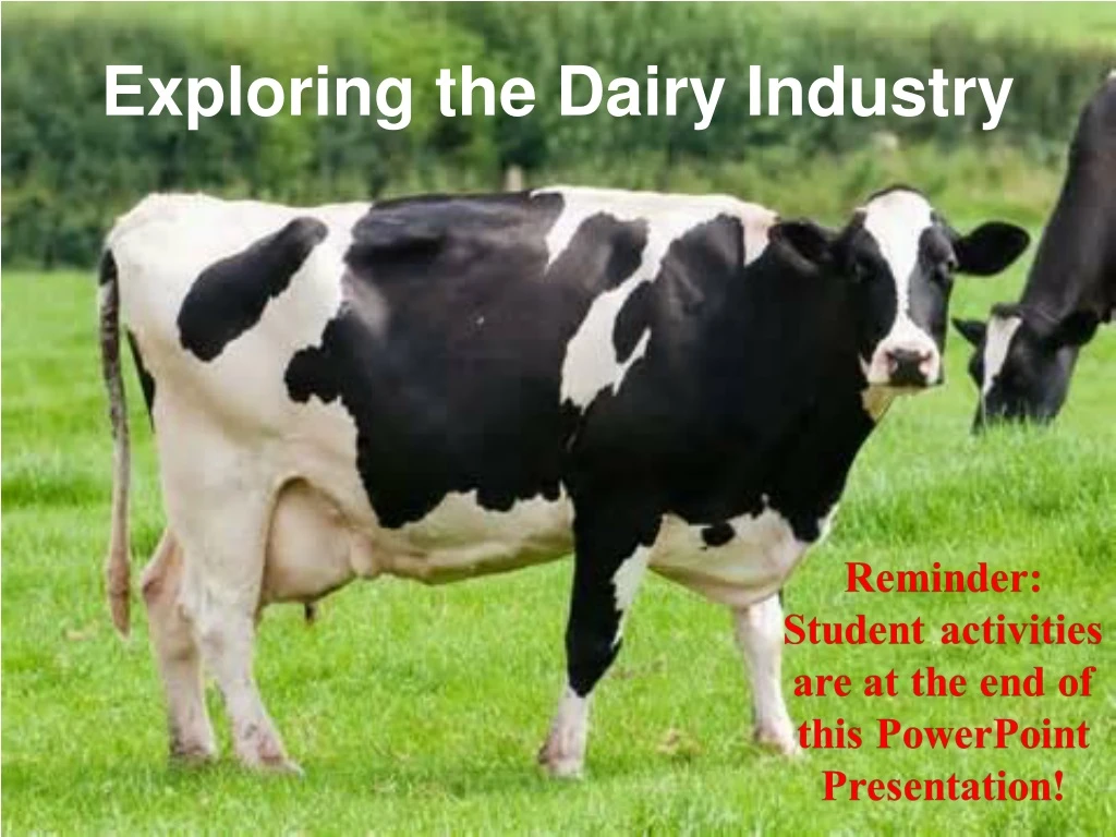 PPT - Exploring the Dairy Industry PowerPoint Presentation, free ...