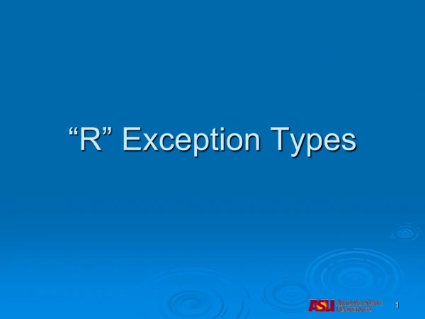 “R” Exception Types