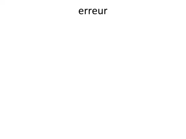 Erreur