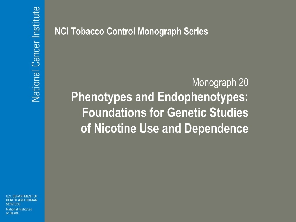 PPT - NCI Tobacco Control Monograph Series PowerPoint Presentation ...