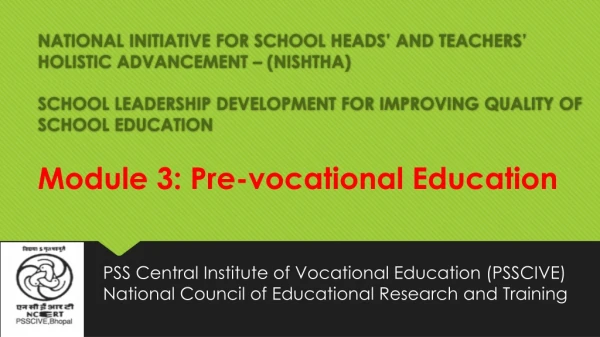 Module 3: Pre-vocational Education