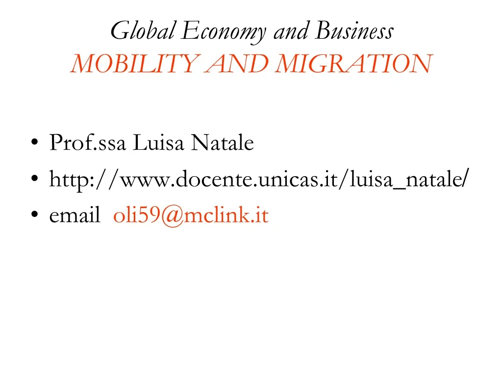 global economy and business mobility and migration